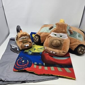 DISNEY PIXAR CARS BEDDING BUNDLE PILLOWCASES PLUSH PILLOW PET TOW MATER CHILDREN